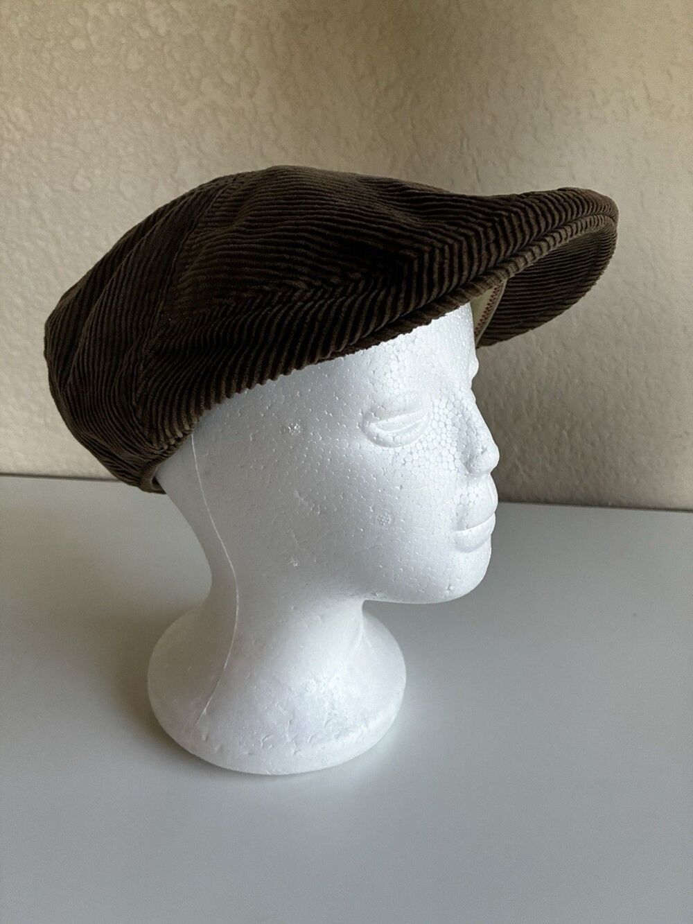 Vintage Dockers Corduroy Newsboy Cap Hat Driving Flat Cap Winter Classic Brown L